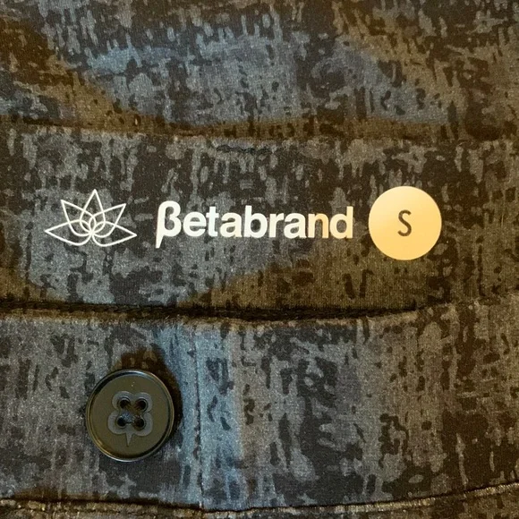 Betabrand Dress Pant Yoga Pants Straight Leg - Black and Gray Shibori - S - Picture 5 of 5